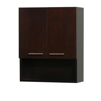 Wyndham Collection Centra 24-in W x 29-in H x 8.75-in D Espresso Bathroom Wall Cabinet