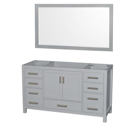 Wyndham Collection Sheffield 59-in Gray Bathroom Vanity Cabinet (Mirror Included)