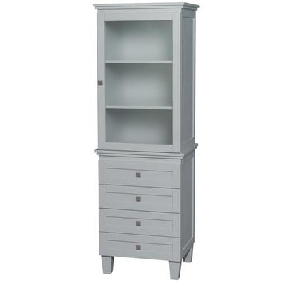 Wyndham Collection Acclaim 24-in W x 72.25-in H x 20-in D Oyster Gray Oak Freestanding Linen Cabinet