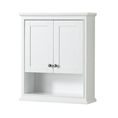 Wyndham Collection Deborah 25-in W x 30-in H x 9-in D White Bathroom Wall Cabinet