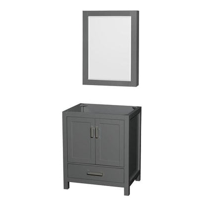 Wyndham Collection Sheffield 29-in Dark Gray Bathroom Vanity Cabinet (Mirror Included