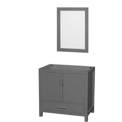 Wyndham Collection Sheffield 35-in Dark Gray Bathroom Vanity Cabinet (Mirror Included)