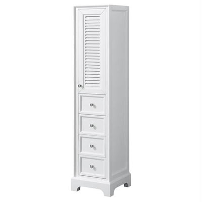 Wyndham Collection Tamara 16-in W x 65-in H x 16-in D White Plywood Freestanding Linen Cabinet