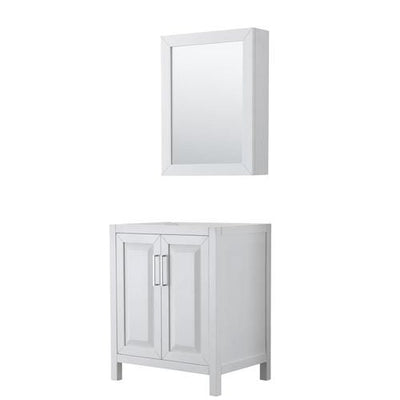 Wyndham Collection Daria 29-in White Bathroom Vanity Cabinet (Mirror Included)