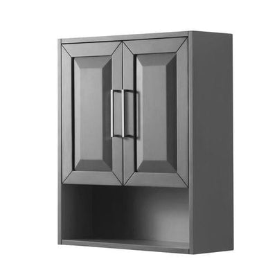 Wyndham Collection Daria 25-in W x 30-in H x 9-in D Dark Gray Bathroom Wall Cabinet