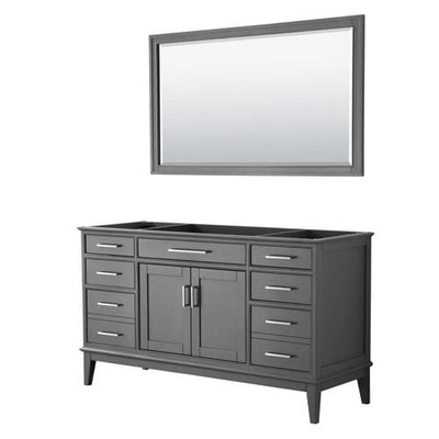 Wyndham Collection Margate 60-in Dark Gray Bathroom Vanity Cabinet (Mirror Included)
