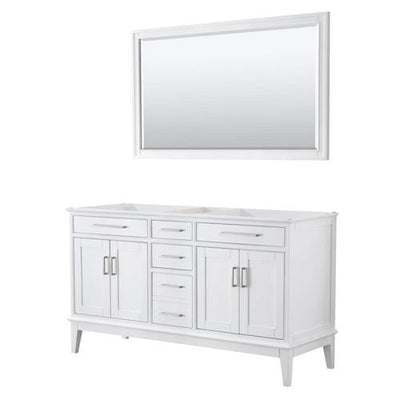 Wyndham Collection Margate 60-in White Bathroom Vanity Cabinet (Mirror Included)