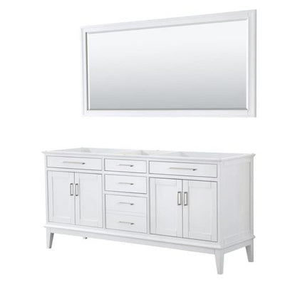 Wyndham Collection Margate 72-in White Bathroom Vanity Cabinet (Mirror Included)