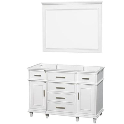 Wyndham Collection Berkeley 48-in White Bathroom Vanity Cabinet (Mirror Included)