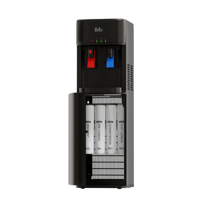 300 Series 4-Stage UF Ultrafiltration Self Cleaning UV Bottleless POU Water Cooler Water Dispenser in Black - Super Arbor