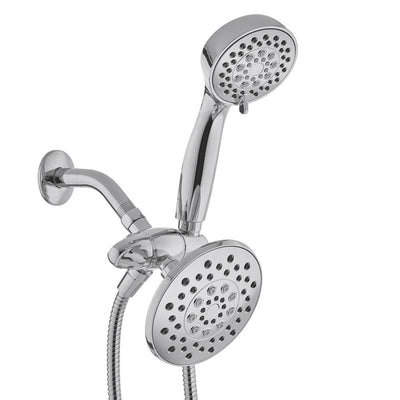 6-spray 5.51 in. Dual Shower Head and Handheld Shower Head in Chrome - Super Arbor