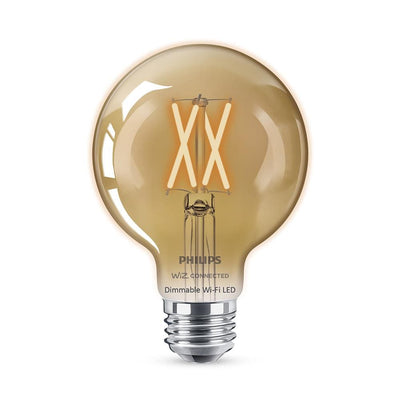 Philips Amber G25 LED 40W Equivalent Dimmable Smart Wi-Fi Wiz Connected Wireless Light Bulb - Super Arbor