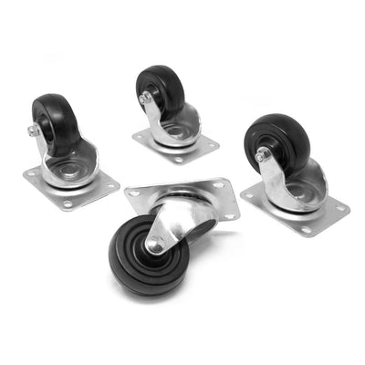 3 in. 220 lbs. Capacity Rubber Single-Bearing Swivel Plate Caster (4-Pack) - Super Arbor
