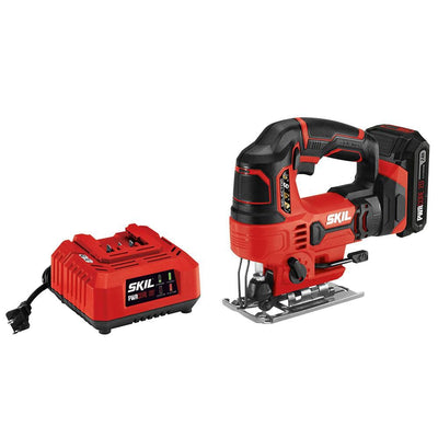 PWRCORE 20-Volt Lithium-Ion Cordless 7/8 in. Stroke Length Jigsaw Kit - Super Arbor
