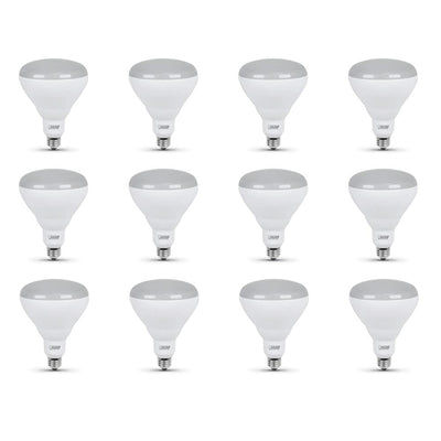 Feit Electric 65-Watt Equivalent BR40 Dimmable CEC Title 24 Compliant LED Light Bulb Soft White (12-Pack) - Super Arbor