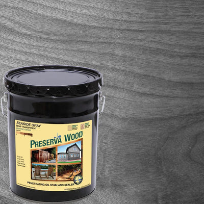 Preserva Wood 5 gal. Seaside Gray Semi-Transparent Oil-Based Exterior Wood Stain - Super Arbor