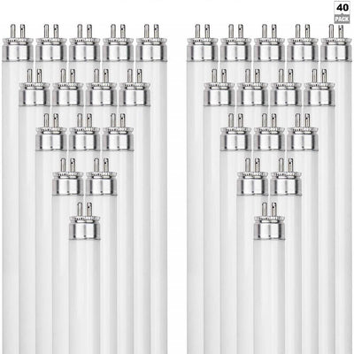 Sunlite 46 in. 54-Watt Linear T5 G5 Mini Bi Pin Base Fluorescent Tube Light Bulb in 5000K (40-Pack) - Super Arbor