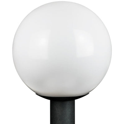 12 in. Outdoor Globe Post 1-Light White Polycarbonate Globe Post Top Lantern - Super Arbor