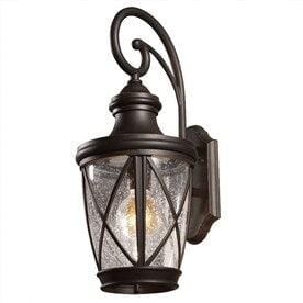 allen + roth Castine 20.38-in H Rubbed Bronze Medium Base (E-26) Outdoor Wall Light - Hardwarestore Delivery