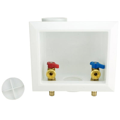 1/2 in. Brass PEX-A Barb x 3/4 in. Male Hose Thread Washing Machine Outlet Box - Super Arbor
