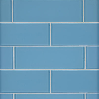 MSI Royal Azure 3 in. x 6 in. x 8mm Glossy Glass Blue Subway Tile (1 sq. ft. / Case) - Super Arbor