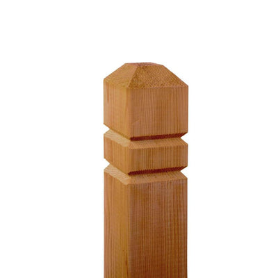 4 in. x 4 in. x 4-1/2 ft. Cedar Double V-Groove Deck Post - Super Arbor