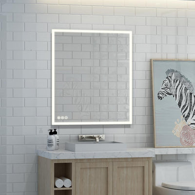 30 in. x 36 in. LED Lighted Single Frameless Bathroom Mirror - Super Arbor