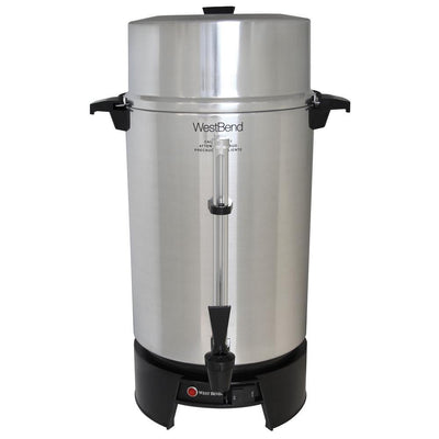 100-Cup Silver Aluminum with Quick Brewing NSF Certified Commercial Coffee Urn Features Automatic Temperature Control - Super Arbor