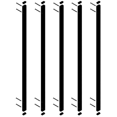38-1/4 in. x 1 in. Black Aluminum Face Mount Rectangular Deck Railing Baluster (5-Pack) - Super Arbor