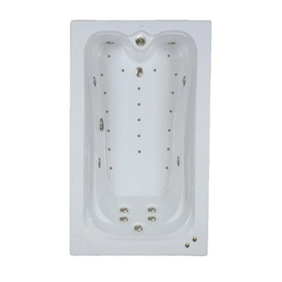 60 in. Acrylic Rectangular Drop-in Air and Whirlpool Bathtub in White - Super Arbor
