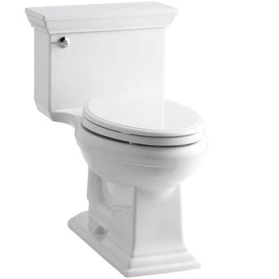 Memoris Stately 1-Piece 1.28 GPF Single Flush Elongated Toilet with AquaPiston Flush Technology in White, Seat Included - Super Arbor