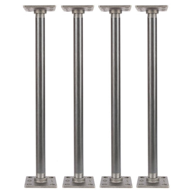 3/4 in. x 1.5 ft. L Black Steel Pipe Square Flange Table Leg Kit (Set of 4) - Super Arbor