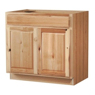 Diamond NOW Denver 36-in W x 35-in H x 23.75-in D Natural Door and Drawer Base Stock Cabinet
