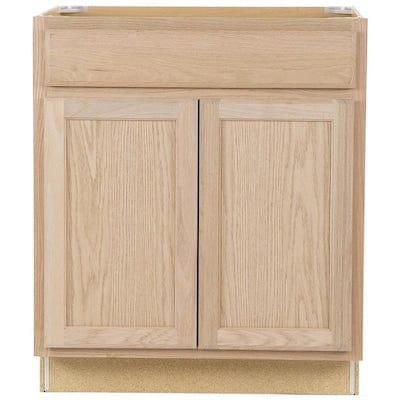Project Source 30-in W x 35-in H x 23.75-in D Unfinished Unfinished Door and Drawer Base Stock Cabinet