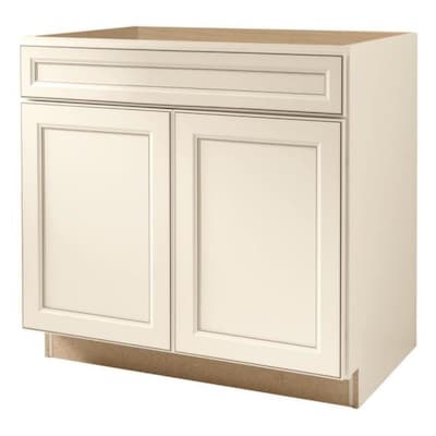 Diamond NOW Caspian 36-in W x 35-in H x 23.75-in D Truecolor Toasted Antique Door and Drawer Base Stock Cabinet