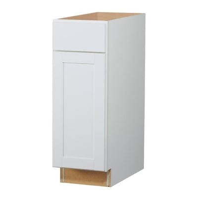 Diamond NOW Arcadia 12-in W x 35-in H x 23.75-in D Truecolor White Door and Drawer Base Stock Cabinet