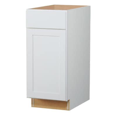 Diamond NOW Arcadia 15-in W x 35-in H x 23.75-in D Truecolor White Door and Drawer Base Stock Cabinet
