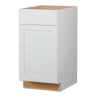 Diamond NOW Arcadia 18-in W x 35-in H x 23.75-in D Truecolor White Door and Drawer Base Stock Cabinet
