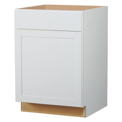 Diamond NOW Arcadia 24-in W x 35-in H x 23.75-in D Truecolor White Door and Drawer Base Stock Cabinet