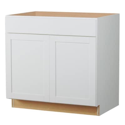 Diamond NOW Arcadia 36-in W x 35-in H x 23.75-in D Truecolor White Door and Drawer Base Stock Cabinet