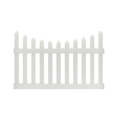 Pro-Series 4 ft. H x 6 ft. W White Vinyl Westchester Scalloped Spaced Picket Fence Panel - Super Arbor