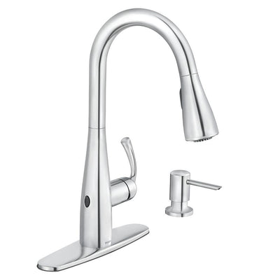 Essie Touchless Single-Handle Pull-Down Sprayer Kitchen Faucet with MotionSense Wave and Power Clean in Chrome - Super Arbor