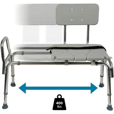 Heavy-Duty Sliding Transfer Bench with Cut-Out Seat - Super Arbor