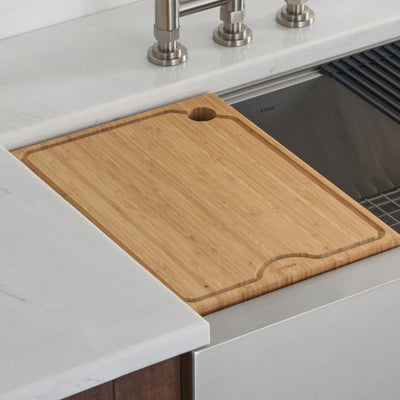 12 in. Solid Bamboo Workstation Kitchen Sink Cutting Board - Super Arbor