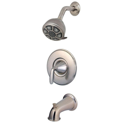 Pasadena Single-Handle 4-Spray Tub and Shower Faucet in Brushed Nickel (Valve Included) - Super Arbor