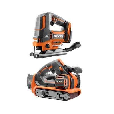 18-Volt Cordless 2-Tool Combo Kit with OCTANE Brushless Jig Saw and Brushless 3 in. x 18 in. Belt Sander (Tools Only) - Super Arbor