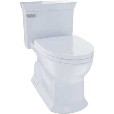 Eco Soiree 1-Piece 1.28 GPF Single Flush Elongated Skirted Toilet with CeFiONtect in Cotton White - Super Arbor