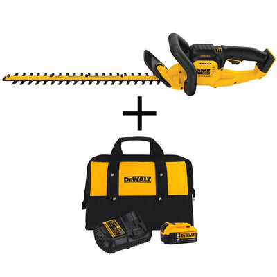 DEWALT 22 in. 20V MAX Lithium-Ion Cordless Hedge Trimmer (Tool Only) with Bonus 20V MAX Lithium-Ion Starter Kit Included - Super Arbor