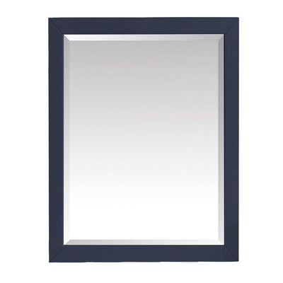24.00 in. W x 32.00 in. H Framed Rectangular Beveled Edge Bathroom Vanity Mirror in Navy Blue - Super Arbor