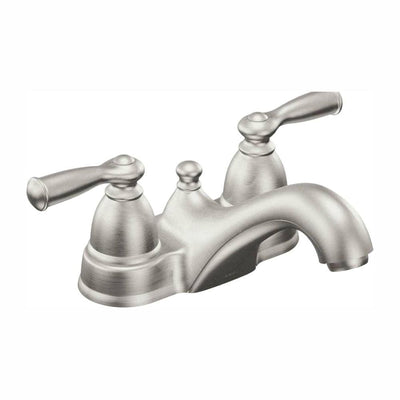 Banbury 4 in. Centerset 2-Handle Low-Arc Bathroom Faucet in Spot Resist Brushed Nickel - Super Arbor